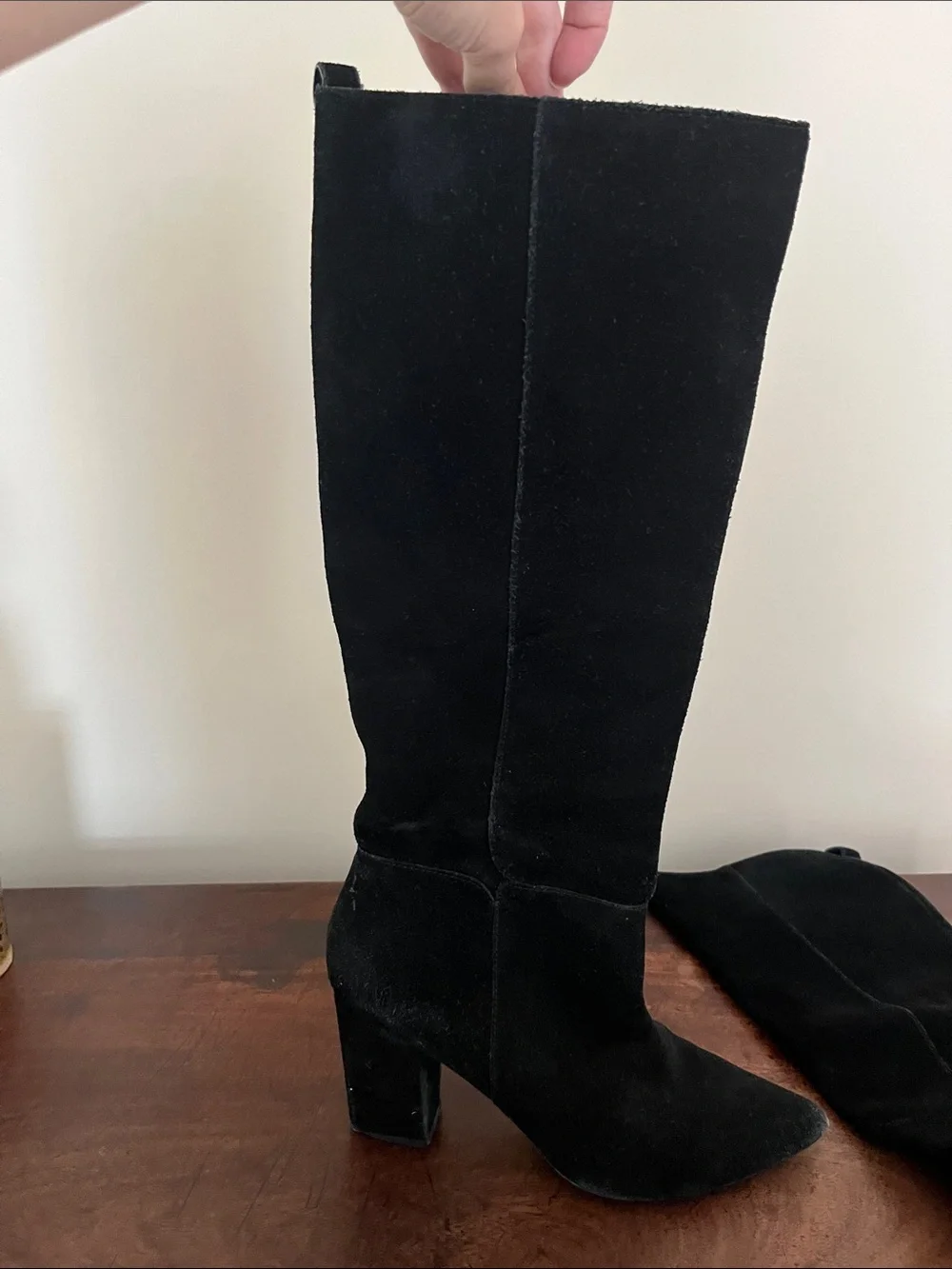Steve Madden Suede Black Knee-High Boots